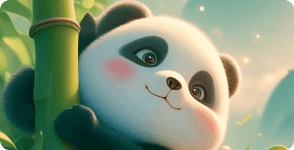 Ilustración de un panda que representa Sichuan, China, tierra natal de la Dra. Huang